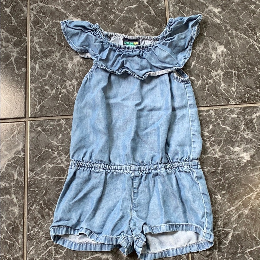 Girls Denim Short Romper